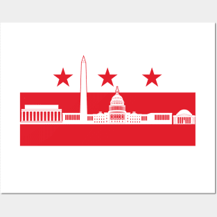 Washington DC City Skyline Flag Posters and Art